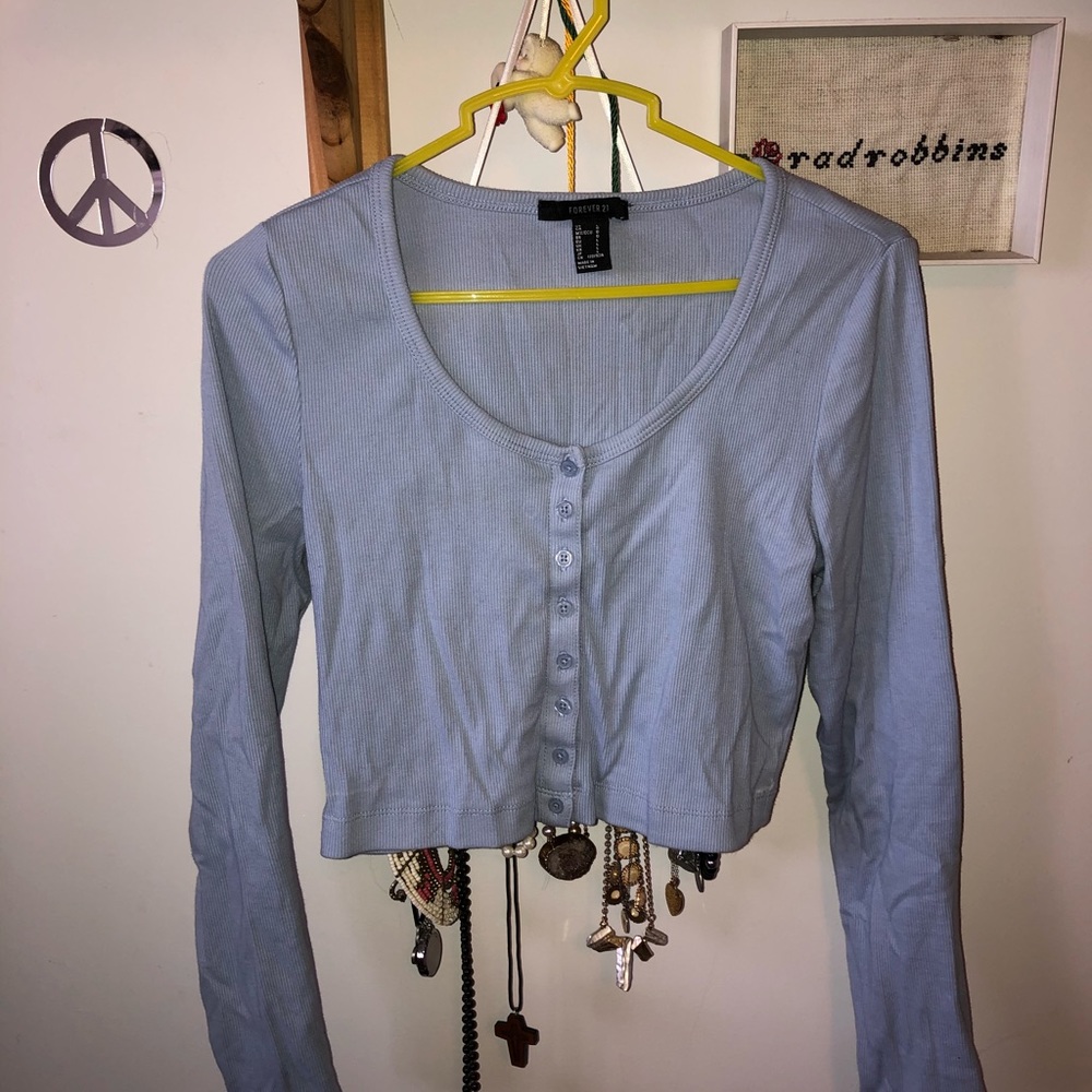 Forever 21 Button Up Crop Top